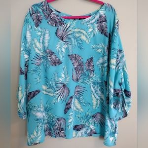 Worthington Women's 3X 3/4 Tie Sleeve Top